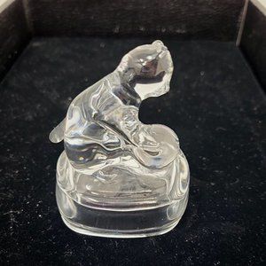 NOS Avon 24% Full Lead Crystal France "FELINE CHARM" 3.5" x 2" Paperweight